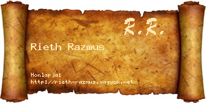 Rieth Razmus névjegykártya